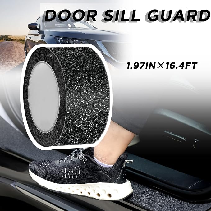 Car Door Edge Guards Door Sill Protector Automotive Entry Guard Anti Collision Scuff Sill Trim Protection Strips for Most Cars Vehicles Accessories(2 Inch Wide, 16.4 Feet,Black)