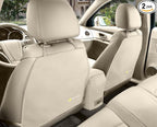 Luxury Clean-Edge Kick Mats - Tapered Design Seat Back Protectors and Seat Covers with Invisible Strap and Stiff Edging (2 Mats)