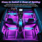 Led Lights for Car Accessories Interior, Christmas Stocking Stuffers White Elephant Gifts for Men Women Adults, APP Control with USB Port Color Change Lights for Truck Decor 2 Pack