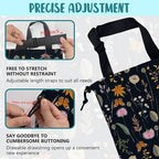Car Garbage Bag Blooming Botanical Plants Drawstring Car Trash Bag Hanging for Back Seat with Adjustable Buckle Canvas Vehicle Trash Can Easy-to-Install