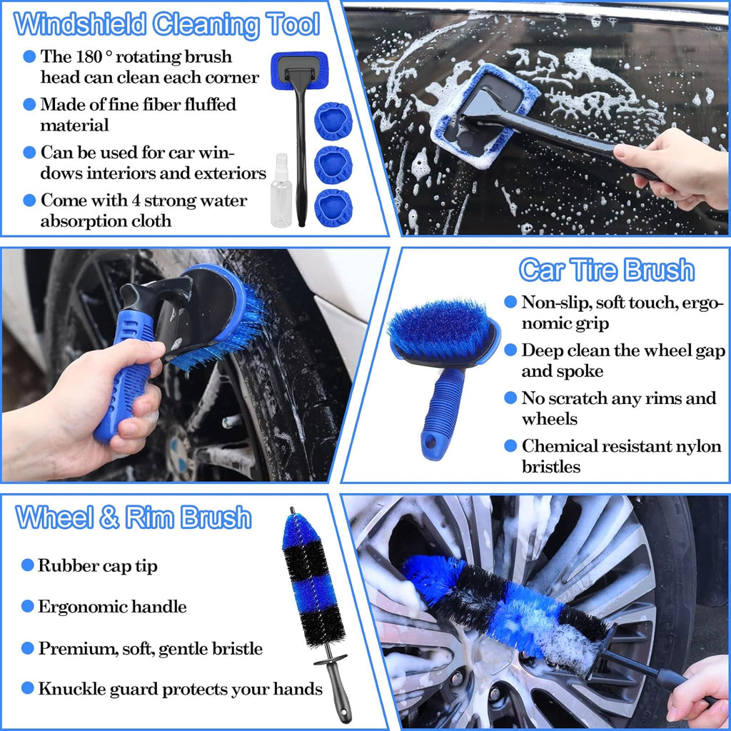 26-Piece Car Detailing Brush Kit — Complete Interior Cleaning Set