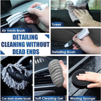 21Pcs Car Cleaning Kit with High Power Handheld Vacuum, Car Wash Mop with Long Handle, Bucket, Detailing Brush Set, Windshield Cleaner, Complete Interior Exterior Washing Supply for Men Women