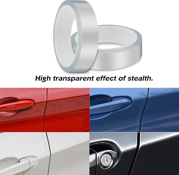 Car Door Edge Guard Invisible Automotive Door Sill Guard Protectors Anti-Scratch Adhesive Tape Waterproof Strips for Car Door Edge Protection (33Ft x 1.97”, Transparent)