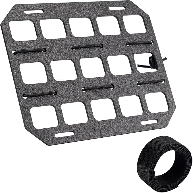 Vehicle MOLLE Panel Car Visor Organizer Storage Rack Rigid Insert Panel for Backpack Tactical Accessories Gear Holder Molle Pouches EDC Gadgets Small Tools Pens Sunglasses