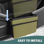 Car Trash Can, Foldable Mini Vehicle Trash Bin Garbage Organizer Holder, Waterproof Hanging Mini Auto Dustbin Accessories Storage Container for Vans, SUVs (military green)