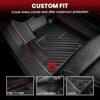 Floor Mats & Cargo Mat with Seatback for Hyundai Tucson 2021 2020 2019, All Weather TPE Car Mats Custom Fit Hyundai Tucson 2019-2021 Floor Liners & Trunk Mat with Backrest, Black