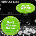 2PCS Bling Crystal Rhinestone Cup Holder Coaster – 2.75 Inch Anti-Slip Auto Insert Cup Coaster – Sparkling Interior Decor Accessories for Cars & Vehicles (Green & White)