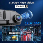 12" 4K+1080Px3,4 Channel Mirror Dash Cam Front and Rear with STARVIS Sensor, Rear View Mirror Camera,Back up Camera for Cars,8 IR Night Vision,WiFi,GPS,Voice Control,Free 128G SD