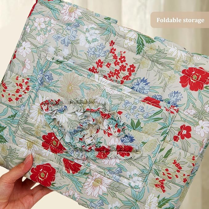 Floral Fabric Storage Basket Car Interior Storage Basket Underwear Sundries Laundry Baskets Supplies Home Organizer Bag (style 10)