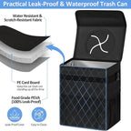 Car Trash Can Bin for Back Seat Leak Proof, Cute Car Trash Bag Hanging, Vehicle Trash Can for SUV Truck Van, Automotive Garbage Cans Front Seat Black