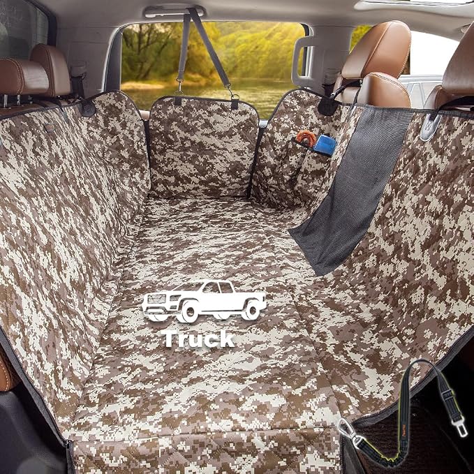 Truck Seat Cover for Dogs Waterproof 900D Soft Back Seat Cover for Crew Cab Protects Vehicle from Dog Hair, Scratches, Dirt Durable Rear Seat Cover for Pickup Truck F150 F250 Ram GMC 1500 2500