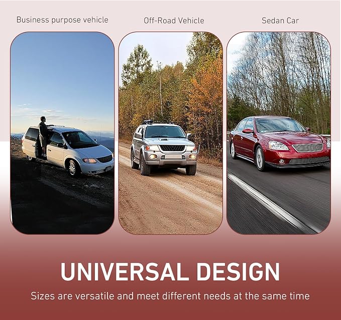 Universal Foldable Half Car Cover, Windproof Windshield Sunshade with Cotton Liner, Heavy-Duty All-Season Protection for Snow, Hail, Scratch & UV (Silver)