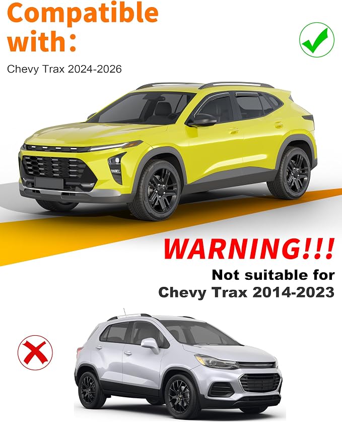 in-Channel Window Rain Guard for Chevy Trax 2024 2025 2026 Rain Guards Side Window Visors Low Profile Vent Visor Extra Durable Window Deflectors Vent Shades