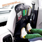 Car Backseat Kick Mat with Storage, Backseat Kick Protector for Kids with 3 Mesh Pockets, Protects from Kicks, Scratches, Scuffs, Spills, Stains, 3 Adjustable Straps for Easy Installation