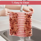 54 Packs Microfiber Cleaning Cloths, 10" x 10" Kitchen Towels – Reusable Cleaning Rags, Lint-Free, Super Absorbent Cleaning Cloths for Kitchen, Car, and Household Cleaning, Pink