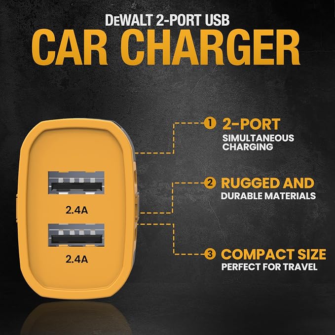 Heavy Duty 24W USB Car Charger Adapter, Cigarette Lighter Adapter USBA Charger, Fast Charging Car Lighter USB Adapters, Cell Phone Automobile Chargers for iPhone, Samsung Galaxy, iPad