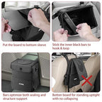 Car Trash Can with Lid - Leakproof Garbage Bin Car Organizer Bag, Foldable Vehicle Trash Bin with Structure Support, Automotive Truck Accessories for Women & Men (2 Gallon/7.5L)