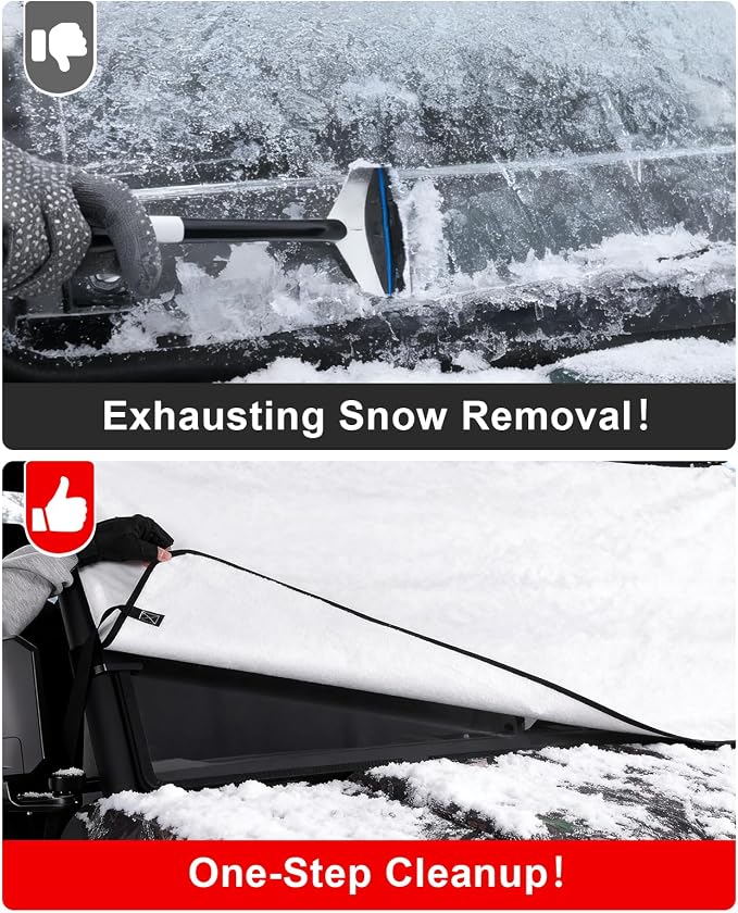 UTV Windshield Snow Cover Compatible with Cfmoto Uforce 1000/1000 XL 2019-2025 and U10 Pro, Waterproof Transport Windshield Protector for Ice and Snow (White)