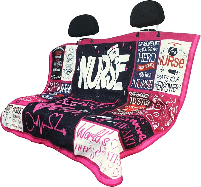 Waterproof Back Seat Cover for Dogs and Kids, Car Seat Protector Under Baby Car Seat, Child and Dog Car Seat Cover Blanket for Rear Bench(Nurse Gift, Rear Bench Seat Towel)