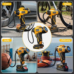 Cordless Tire Inflator Portable Air Compressor with 2000mAh Battery, 160PSI Car Tire Pump with 12V DC Dual Power & 2.0Ah Battery, Digital LCD & Auto Shut-Off for Car Bike Ball
