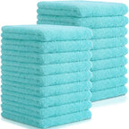 15 Pcs Car Microfiber Towels Buffing Drying Wash Cleaning Cloths Plush Large Towels Thick Care Polishing Detailing Waxing Scratch Proof Towel, 15.75 x 15.75 Inch (Light Blue)