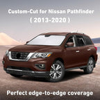Windshield Sunshade Compatible for Nissan Pathfinder 2013-2018 2019 2020, Sun Visor for Front Windshield & Window Sun Shade Cover, UV Heat Blocker & Protector, Car Accessories