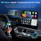 10.26" Touchscreen Wireless Carplay Portable Car Stereo Android Auto, Car Play Navigation, Voice Control, Bluetooth/AUX/FM, Car Radio Receiver