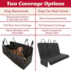 Dog Car Seat Cover for Back Seat - 100% Waterproof Dog Hammock - Padded Headrest and Mesh Window - Passenger Compatible Rear Car Seat Cover - Fits Trucks, SUVs, Cars