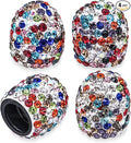 4PCS Bling Crystal Diamond Tire Stem Valve Caps, Dustproof Car Wheel Tire Valve Caps Universal Tire Valve Stem Covers for Cars, SUV, Trucks, Bikes, Motorcycles, Bicycles (White Colorful)