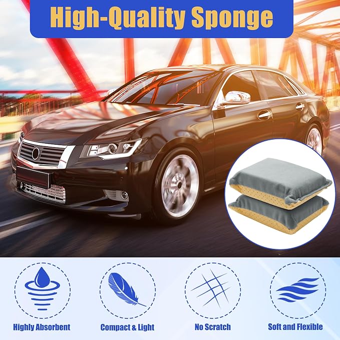 2P Window Defogger Sponge, Windshield Glass Defogger | Absorbent Car Window Cleaner for Auto Cleaning (Yellow+Grey)