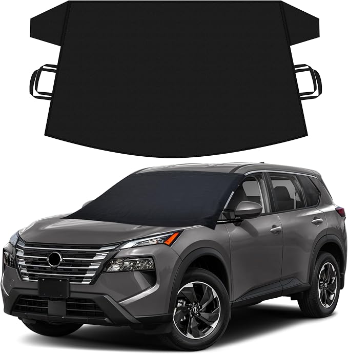 Windshield Cover Compatible for Nissan Rogue | Windshield Cover for Ice and Snow with S-Hook Straps | Heavy-Duty 600D Oxford Winter Car Cover, Waterproof & Anti-Slip