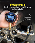 GERCHWAY Digital Tire Pressure Gauge 200 PSI - Accurate Air Pressure Gauge for Tires with Easy-to-Read Numbers & 45° Angle Chuck