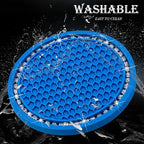 2PCS Bling Cup Holder Coaster, 2.75 Inch Auto Car Cup Holder Insert Coasters, Soft Silicone Anti-Slip Shockproof, Universal Vehicle Interior Accessories for Women Girls (Emerald Blue & White)