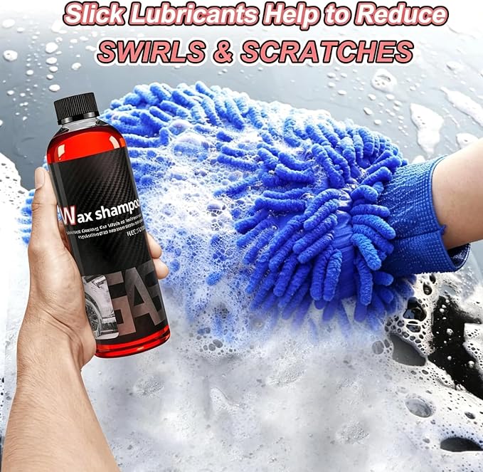 High Foam Car Wash Soap, pH Balanced Car Shampoo for Foam Cannon, Blaster Gun & Bucket - Auto Detailing Shampoo Super Suds Safe on Wax, Sealant, Ceramic, and Clear Coat Finishes-500ml/17fl.oz