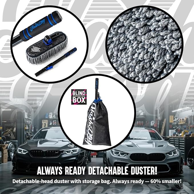 Car Duster Exterior & Interior Scratch Free Kit | Microfiber and Telescopic Aluminum Alloy Handle for Cars/SUV/Trucks with Car Duster Interior, Portable Waterless Dust Removal
