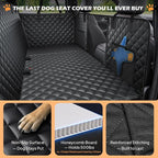 Hard Bottom Dog Car Seat Cover, Back Seat Extender for Dogs Holds 500lbs | Honeycomb board, Waterproof, non-slip dog hammock for car SUV back seat, fits most cars, Mesh window & 2 storage pockets