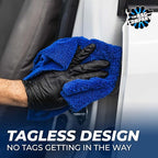 Creature Edgeless Auto Detailing Towels (10-Pack) Professional 70/30 Blend, Dual-Pile Plush Microfiber, Buffing & Polishing, 420gsm, 16in x 16in, Royal Blue