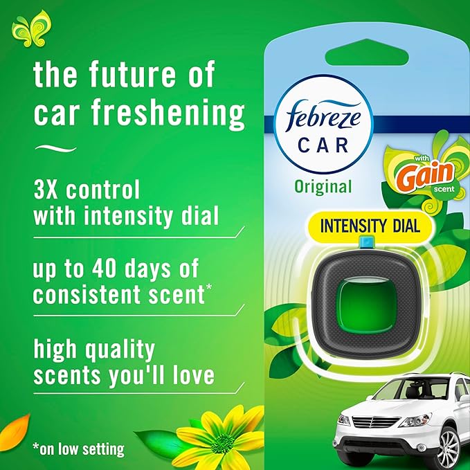 Car Air Freshener, Car Vent Clip and Odor Fighter, Gain Original Scent, 8 Count