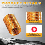 12PCS Tire Valve Stem Caps, Car Exterior Accessories, Aluminum Alloy Valve Cover Universal for Cars, Trucks, Motorcycles and Bicycles (Glod)