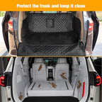 SUV Cargo Liner for Dogs, PU Leather Waterproof Pet Cargo Cover for SUVs Sedans Vans with Bumper Flap Protector, Scrachproof Non-Slip Large Size Dog Seat Mat Universal Fit
