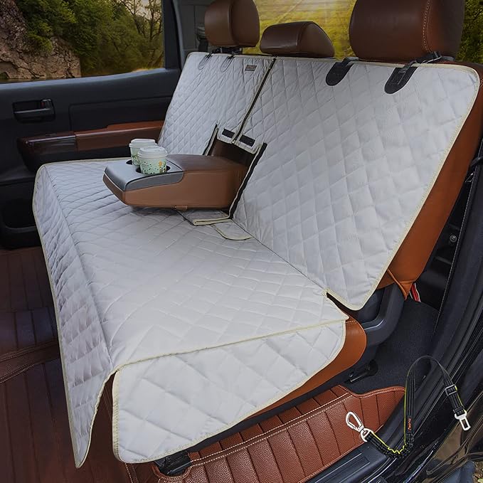 Truck Seat Cover for Dogs Waterproof Truck Back Seat Protector for Kids Without Smell Heavy Duty and Nonslip Pet Bench Seat Cover for Trucks Ford F150/F250/Chevrolet Silverado/GMC/Ram 1500/2500