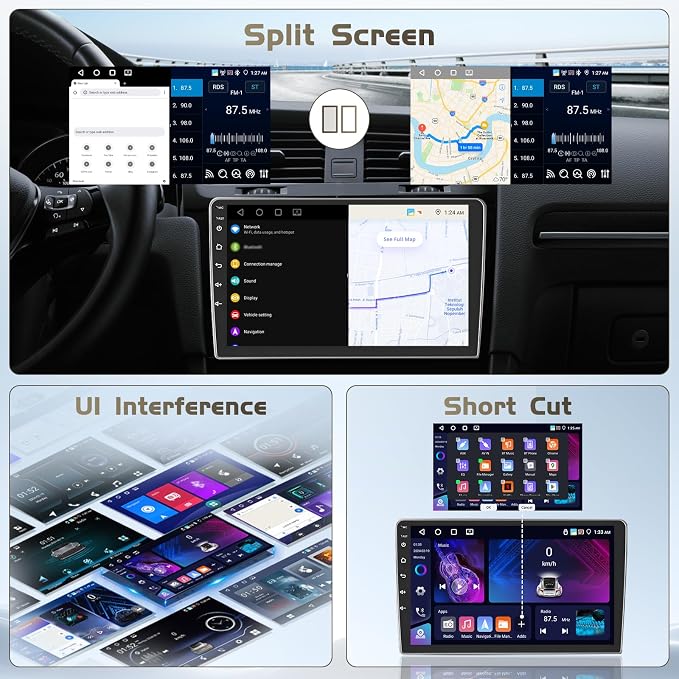 4+64G Android 15 Car Radio for Toyota Corolla 2017 2018 2019, 9 inch 1280 * 720 Touch Screen for Corolla Head Unit with Carplay/Android Auto/5G WiFi/GPS Navigation/Bluetooth 5.0 + Backup Camera