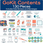 KeepGoing Travel First Aid Kit for Kids – 130 Pc. for Car, Home, Purse, Diaper Bag & Backpack with Latex-Free Bandages - Mini First Aid Kit Travel Size TSA-Approved