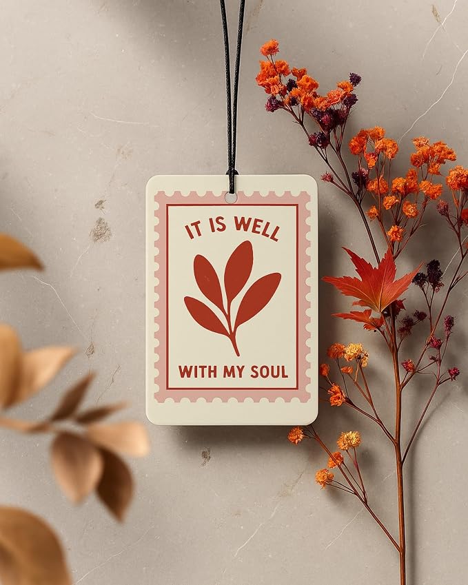 Christian Car Air Freshener 6 Pcs Coconut Scented, Inspirational Religious Scripture Bible Car Accessories Mirror Decor for Women, Christian Hanging Air Freshener for Cars Closet Drawer Books