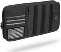 Heavy Duty Molle Car Sun Visor Organizer - Tactical Car Accessories with Zipper Visor Storage Pouch,Glasses Clip and Card Sleeve Pocket, Multi-Pocket Visor Organizer Storage Pouch for Cars SUVs Trucks