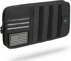 Heavy Duty Molle Car Sun Visor Organizer - Tactical Car Accessories with Zipper Visor Storage Pouch,Glasses Clip and Card Sleeve Pocket, Multi-Pocket Visor Organizer Storage Pouch for Cars SUVs Trucks