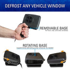 12650 12V Portable Window Defroster for Car, Truck, SUV, Jeep, 2 in 1 Fast Car Heater and Defogger with Plug in Cigarette Lighter, Black