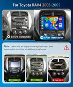 5G WiFi Car Radio for Toyota RAV4 2003-2005 with Wireless Carplay/Android Auto,Android Car Stereo 9 Inch Touch Screen GPS DSP Bluetooth FM/RDS Mirror Link SWC Backup Camera 2+64G