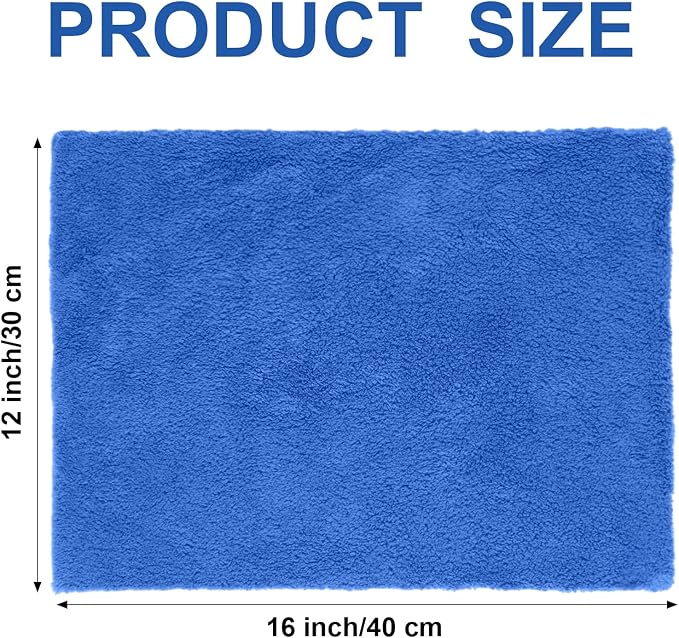 30 Pcs 12 x 16 Inch Edgeless Microfiber Plush Towels for Cars Detailing Drying Wash Polishing Absorbent Cleaning Cloths, 500 GSM (Dark Blue)
