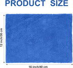 30 Pcs 12 x 16 Inch Edgeless Microfiber Plush Towels for Cars Detailing Drying Wash Polishing Absorbent Cleaning Cloths, 500 GSM (Dark Blue)